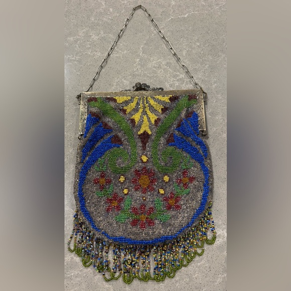 Handbags - Vintage Beaded Art Deco 1920’s Clip Purse with Chain